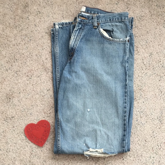 Levi's Other - LEVI STRAUSS Distressed Denim Blue Jeans Size 34 x 34